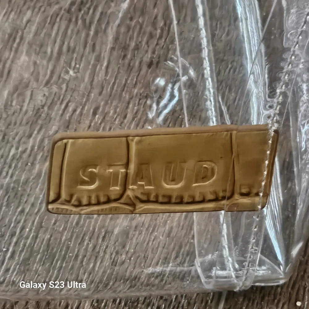 STAUD Shirley Clear Purse with Inner Clutch Faux Crocodile Print - Picture 6 of 12